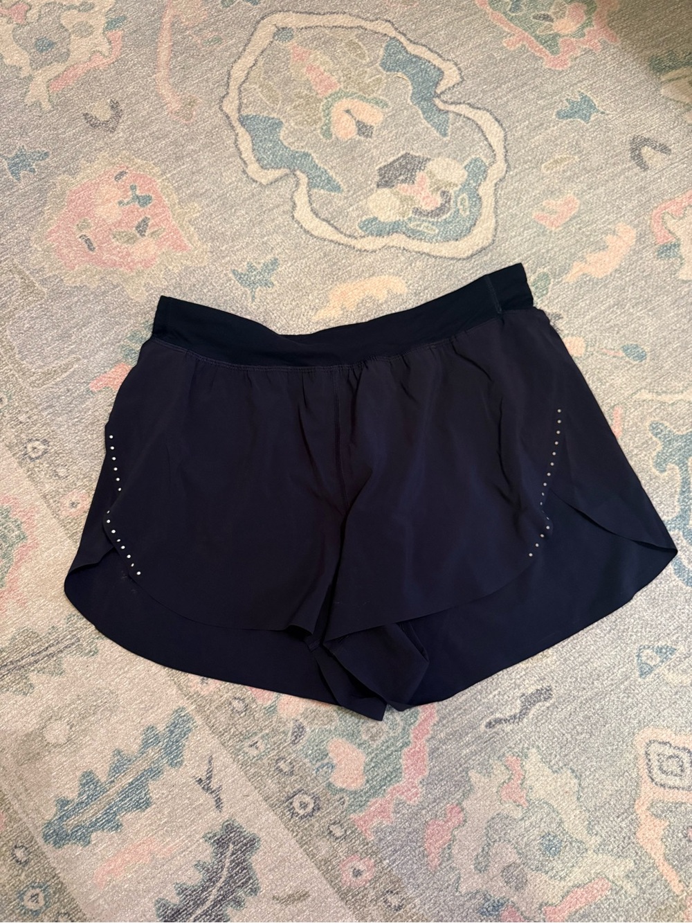 Women's Navy Fast and Free LULULEMON Athletic Layered Running Shorts